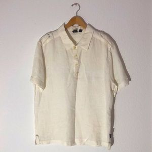 BOSS • HUGO BOSS linen collared shirt.